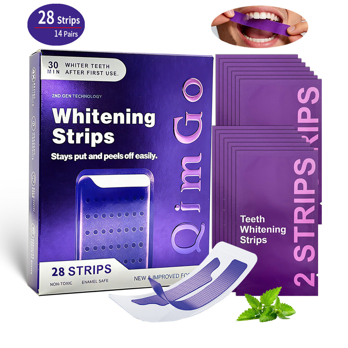 Qi m Go Purple V34 Whitening Strips